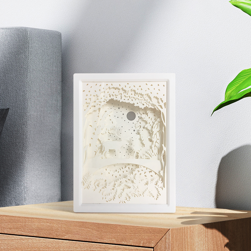 3D creative light and shadow papercut lamp